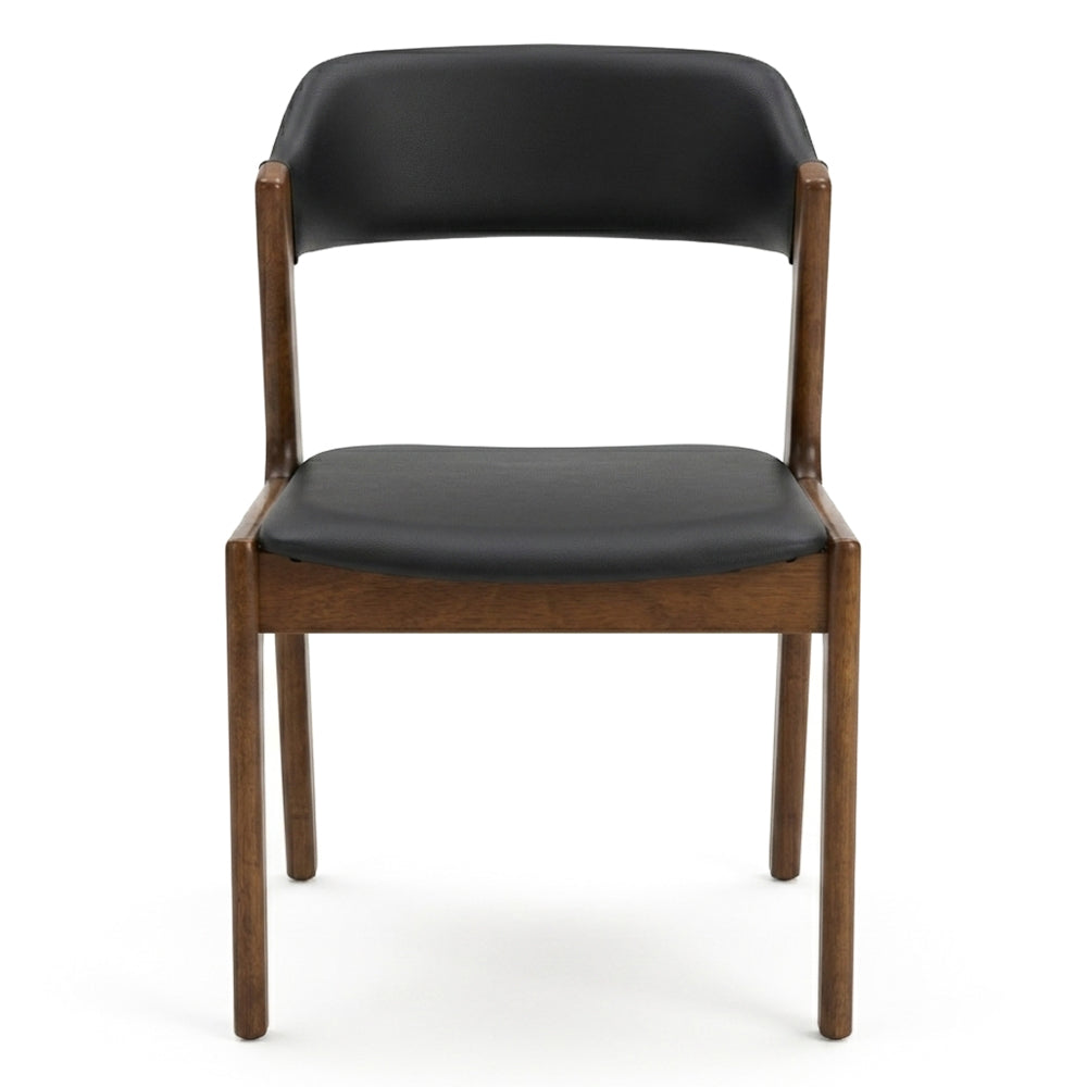 Elsa Black Leather Dining Chair | MidinMod
