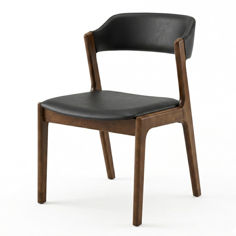 Elsa Black Leather Dining Chair | MidinMod