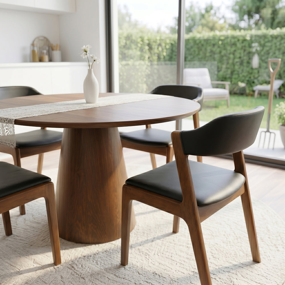 Elsa Black Leather Dining Chair | MidinMod