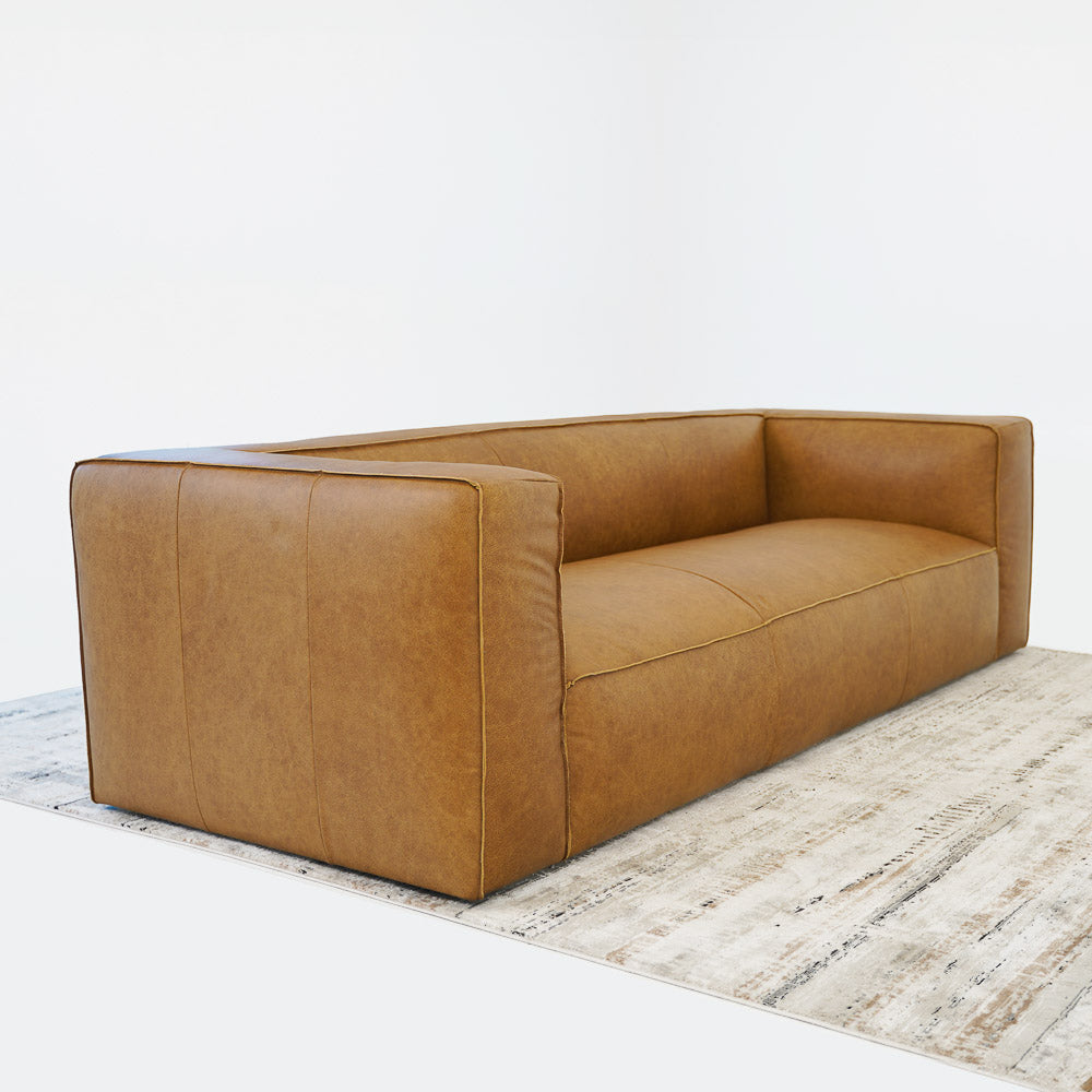 Emerson Tan Leather Sofa