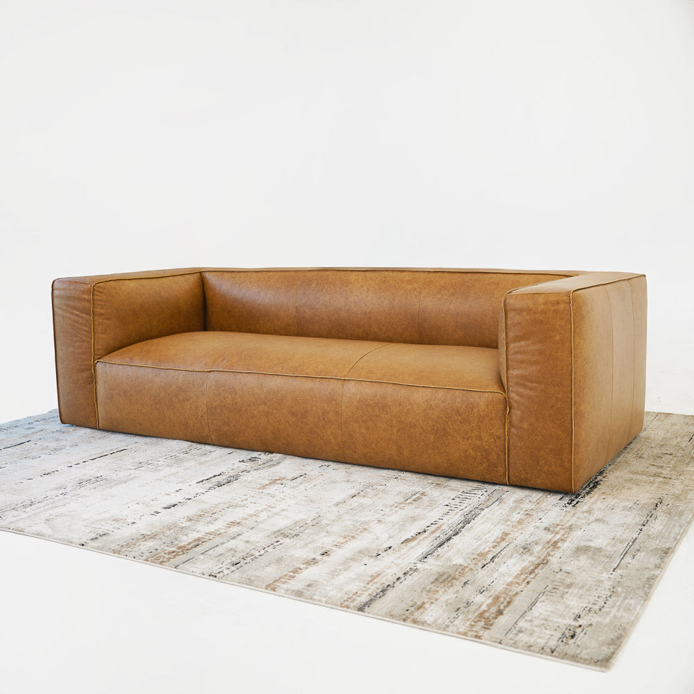 Emerson Tan Leather Sofa