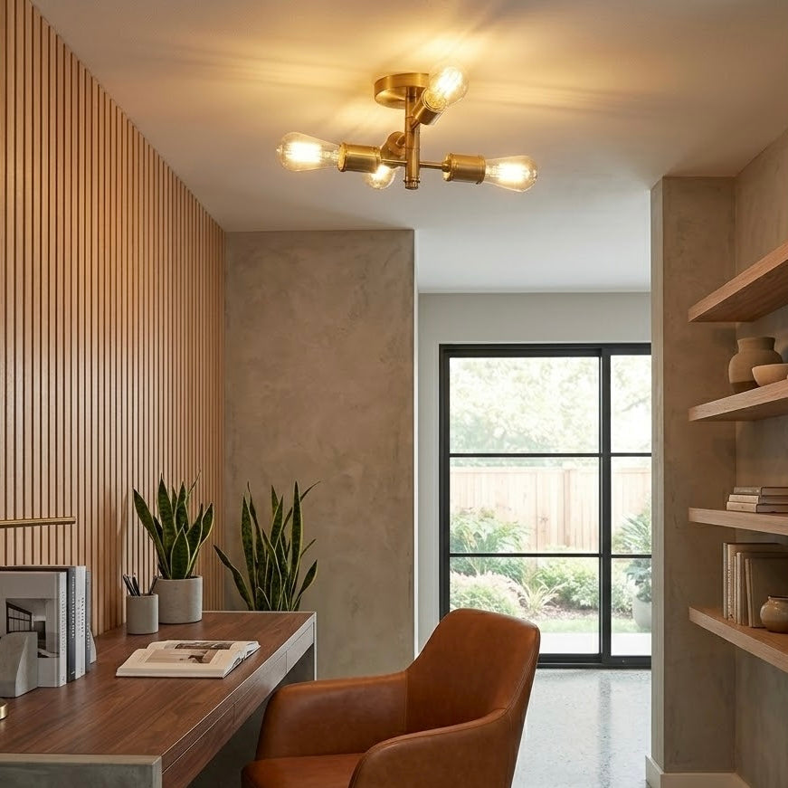 Ephemeral 4-Light Semi Flush Mount Retro Ceiling Pendant | MidinMod