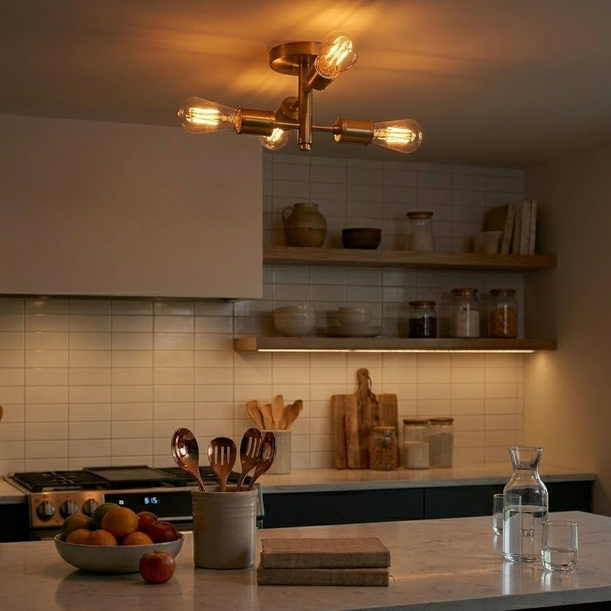 Ephemeral 4-Light Semi Flush Mount Retro Ceiling Pendant | MidinMod