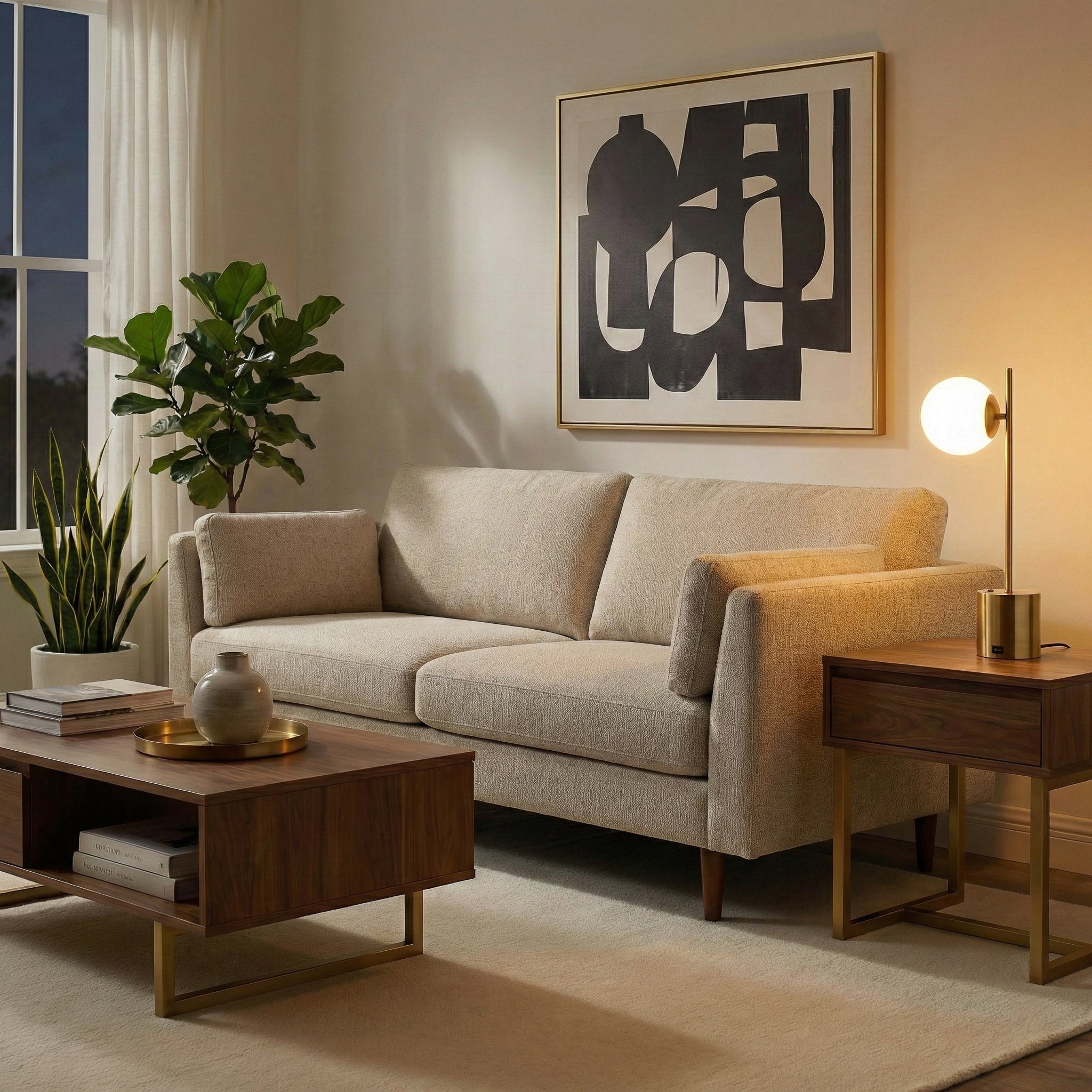 Ethereal Modern Small Brass Metal Table Lamp | MidinMod