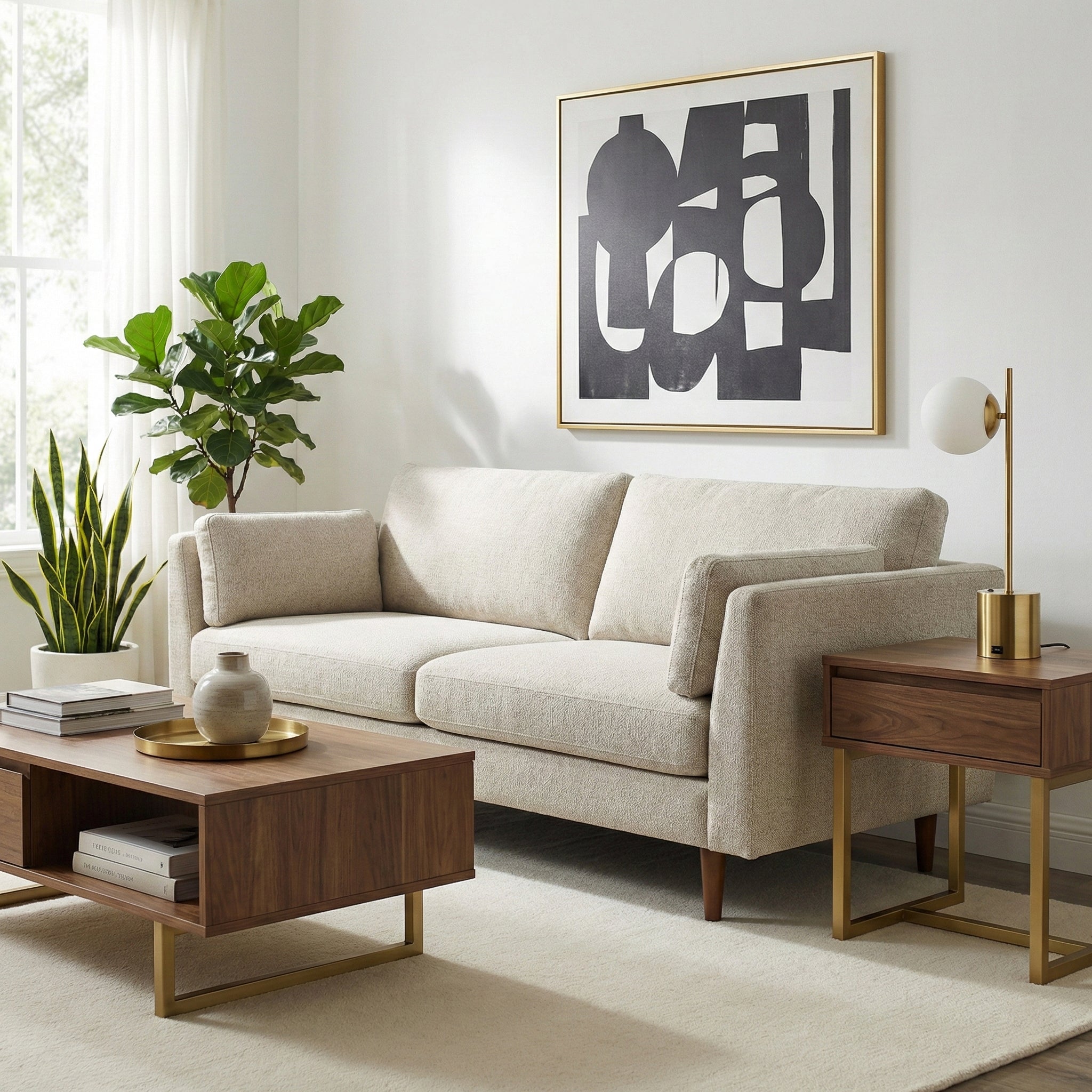 Ethereal Modern Small Brass Metal Table Lamp | MidinMod