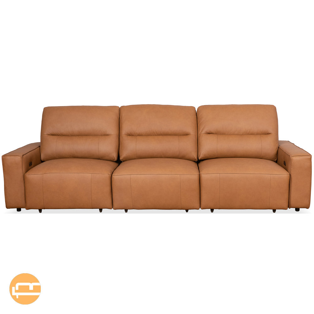 Eureka Triple PWR Slider Sofa - Cognac Leather