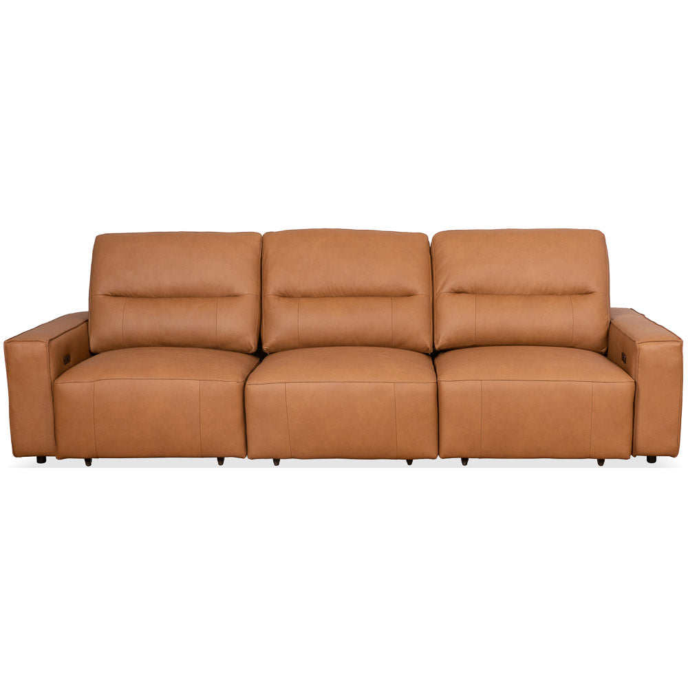 Eureka Triple PWR Slider Sofa - Cognac Leather