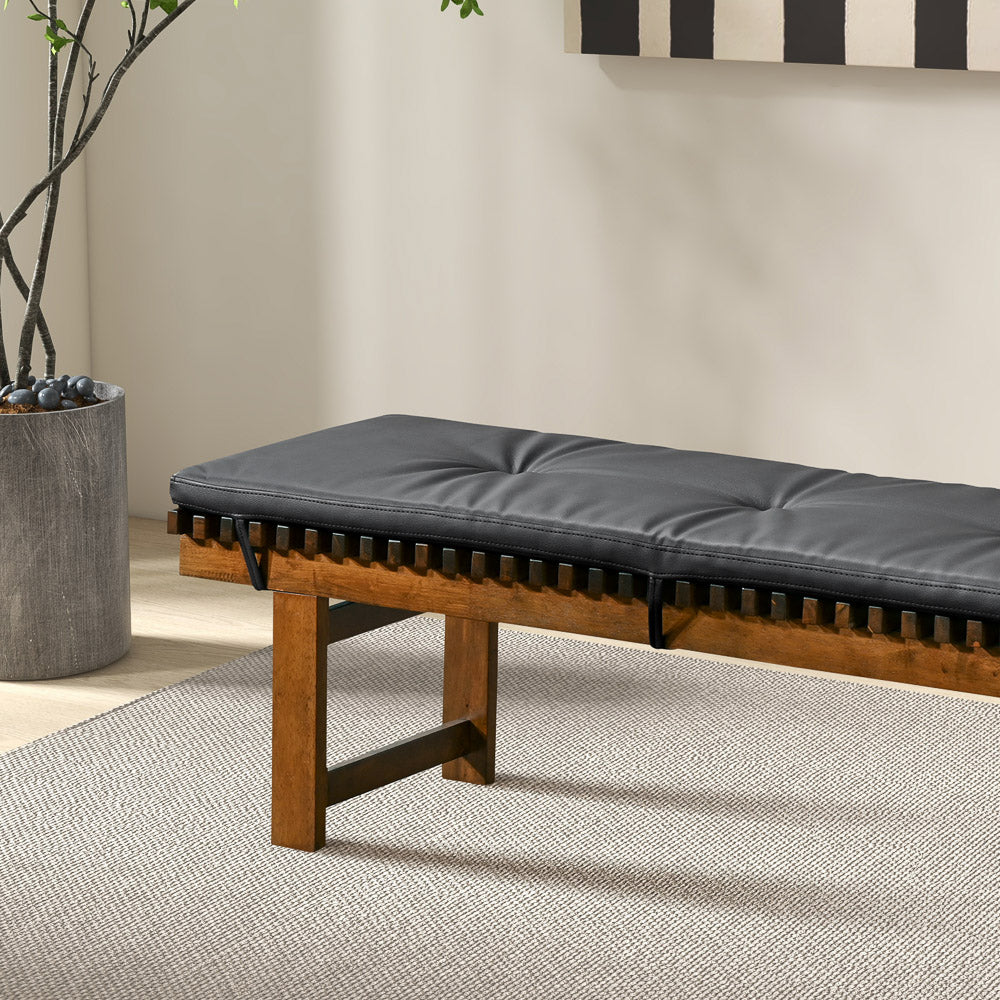 Evans Mid-Century Modern Vegan Leather Bench | Tufted Modern Seating | MidinMod