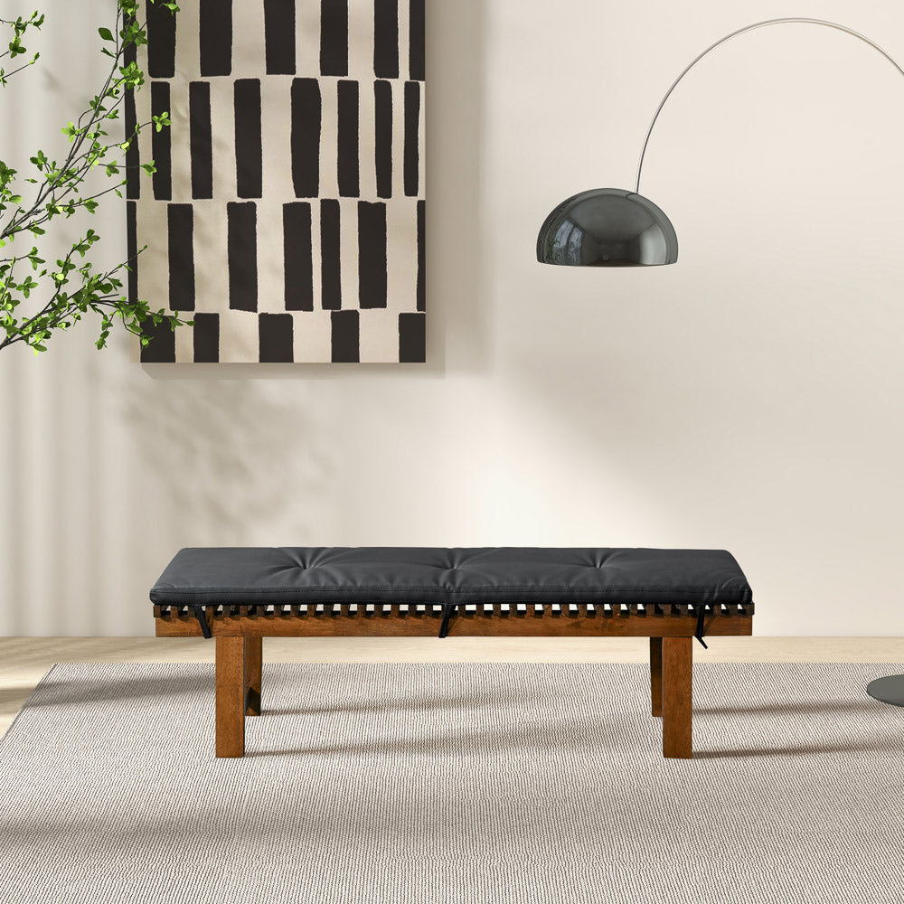 Evans Mid-Century Modern Vegan Leather Bench | Tufted Modern Seating | MidinMod