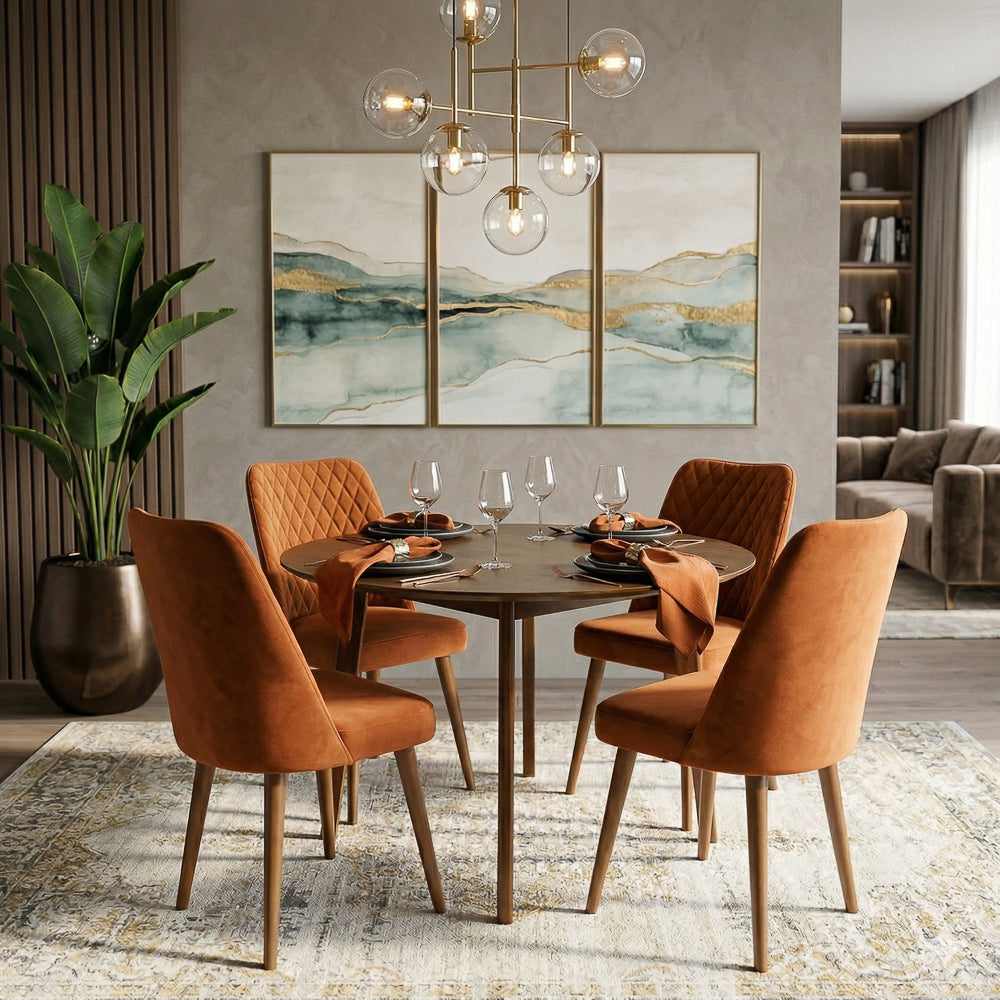 Evette Mid-Century Modern Velvet Dining Chairs | Set of 2 | MidinMod