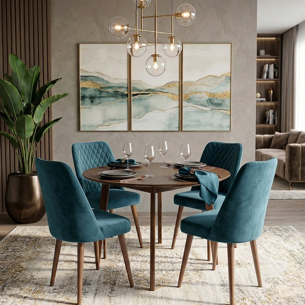 Evette Mid-Century Modern Velvet Dining Chairs | Set of 2 | MidinMod