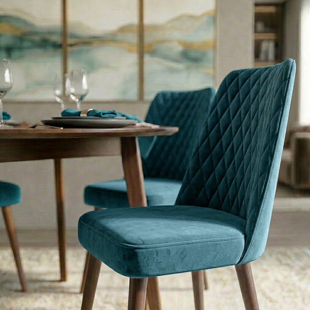 Evette Mid-Century Modern Velvet Dining Chairs | Set of 2 | MidinMod