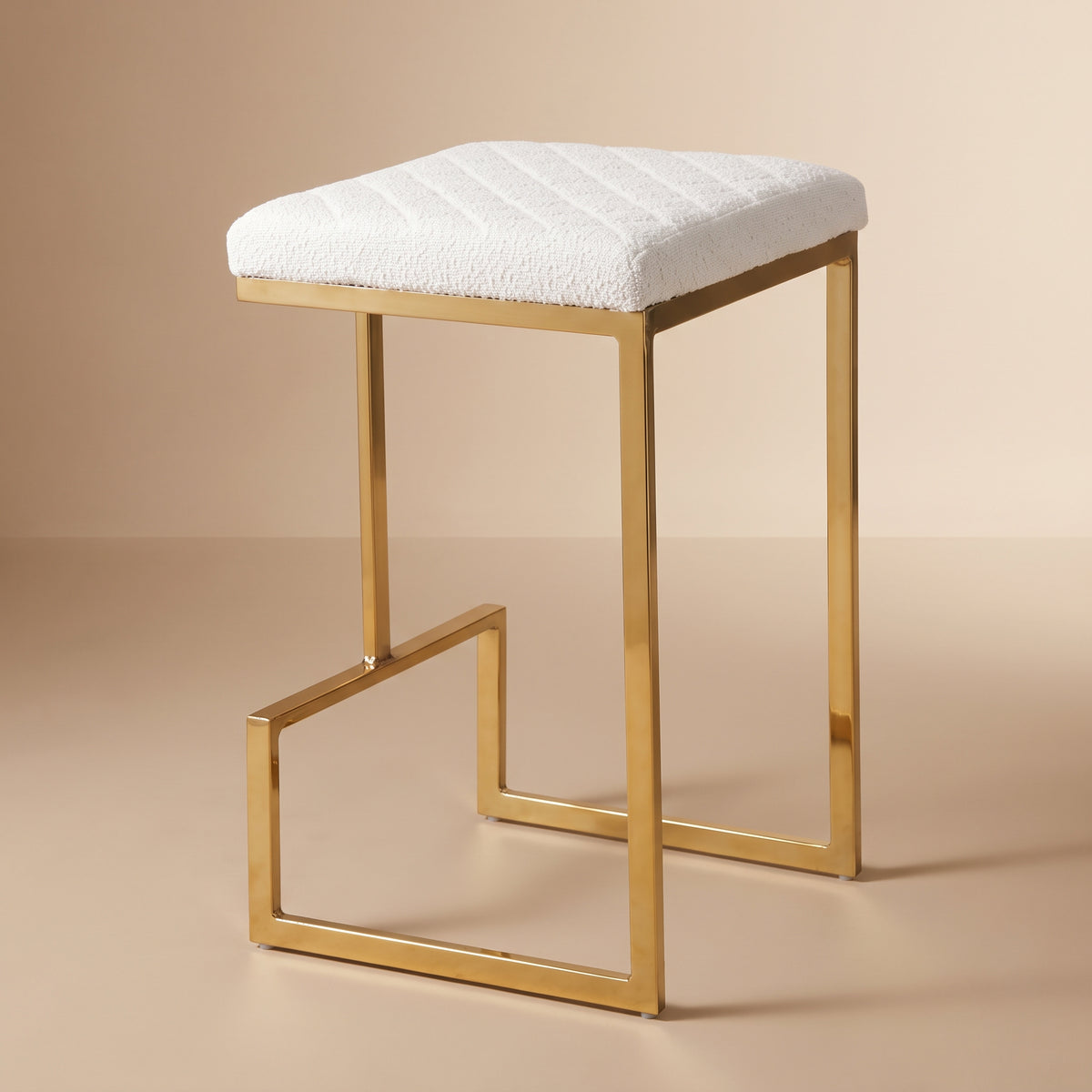 Felicia Beige Boucle Counter Stool - MidinMod