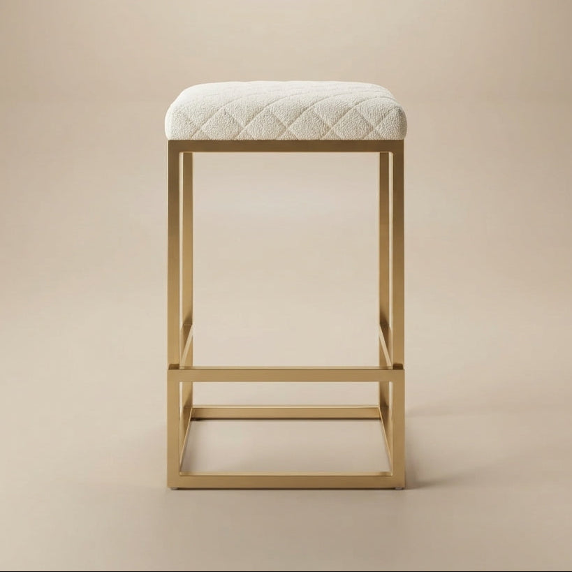 Felicia Beige Boucle Counter Stool - MidinMod