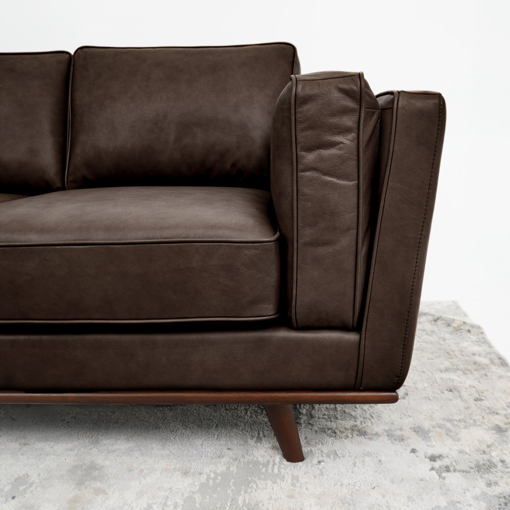 Ferre Campari Brown Leather Sofa - MidinMod