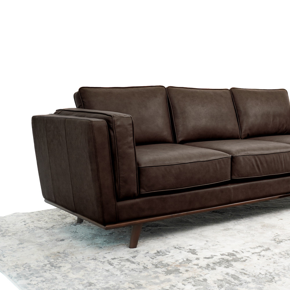 Ferre Campari Brown Leather Sofa - MidinMod