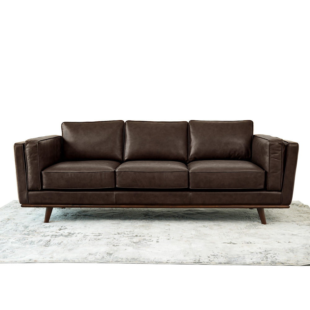 Ferre Campari Brown Leather Sofa - MidinMod