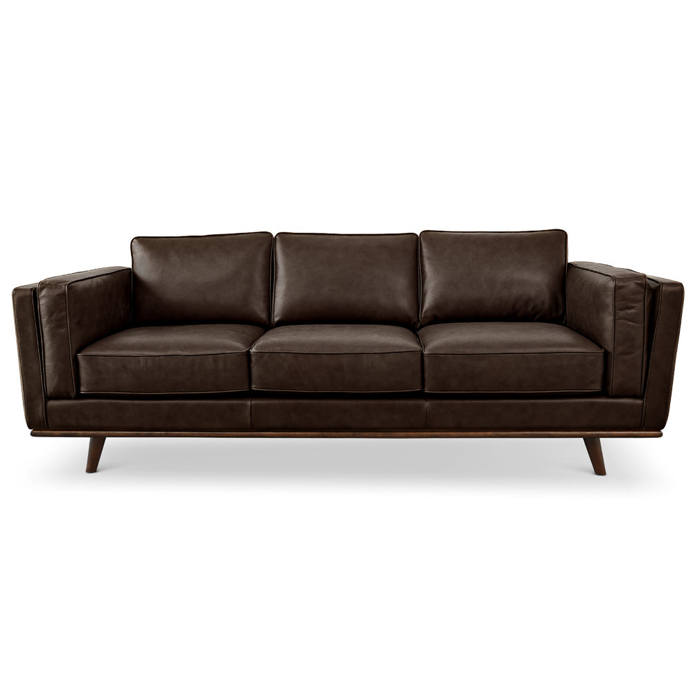 Ferre Campari Brown Leather Sofa - MidinMod