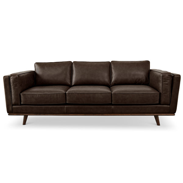 Ferre Leather Sofa - Brown Leather