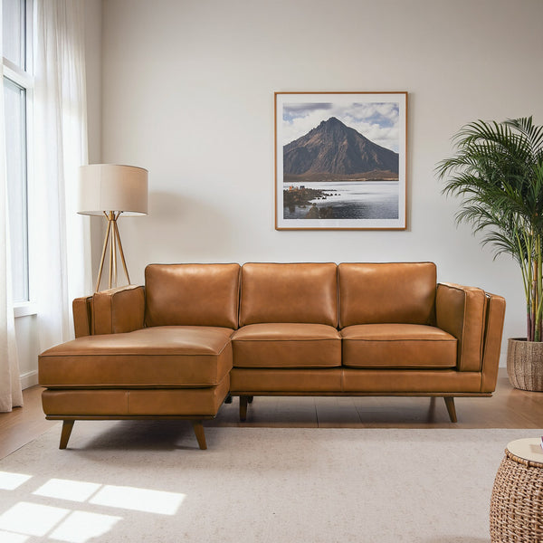 Ferre Leather Sectional Sofa - MidinMod
