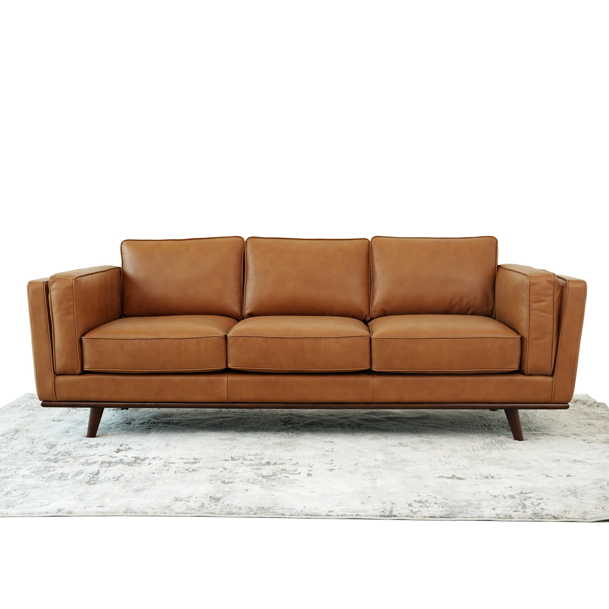 Ferre Tan Leather Sofa - Mid In Mod