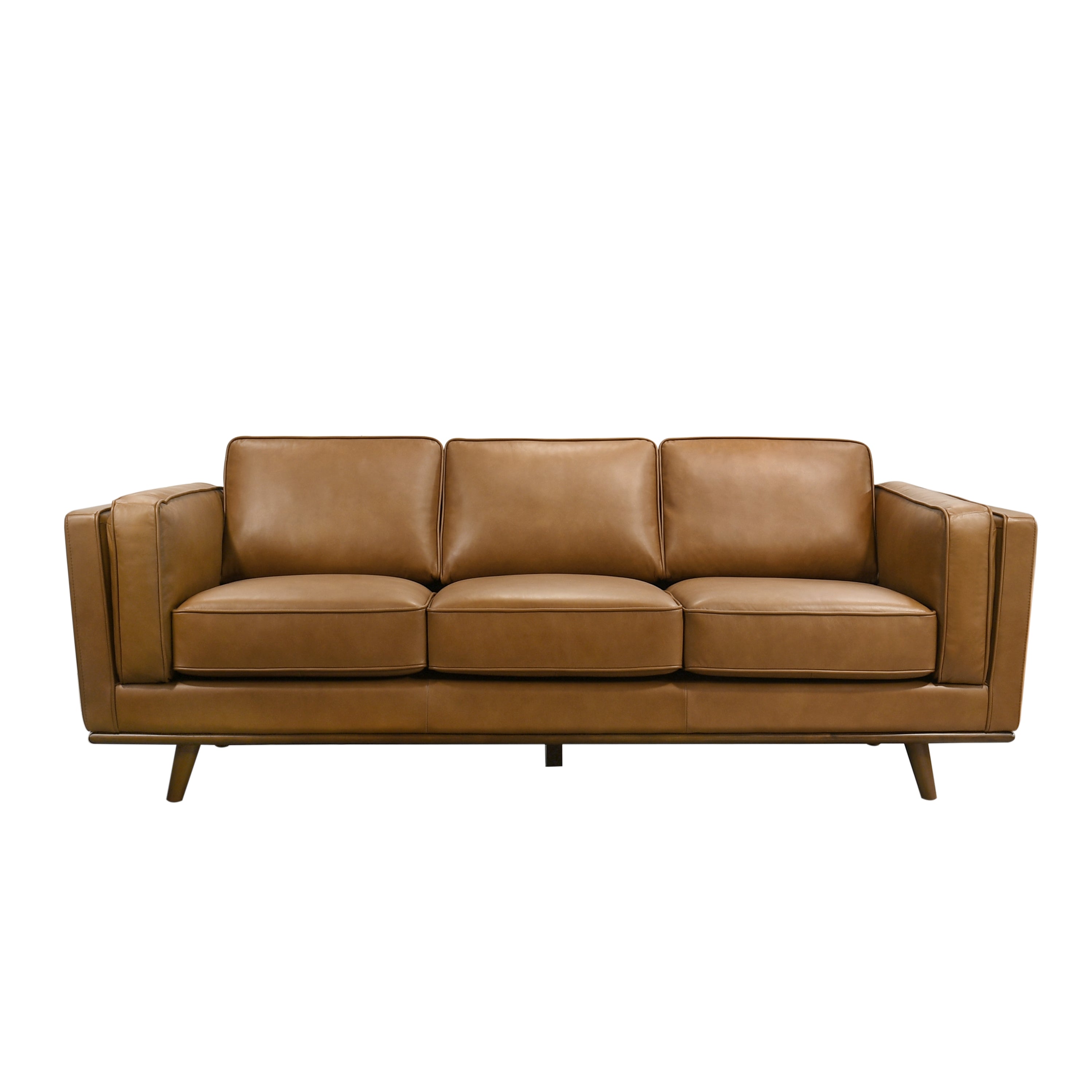 Ferre Modern Genuine Tan Leather Sofa - MidinMod