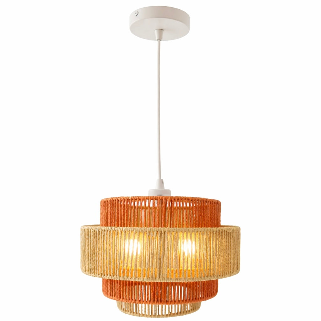 Flare Paper String Pendant Lamp | White, Natural, and Terracotta Weave | MidinMod
