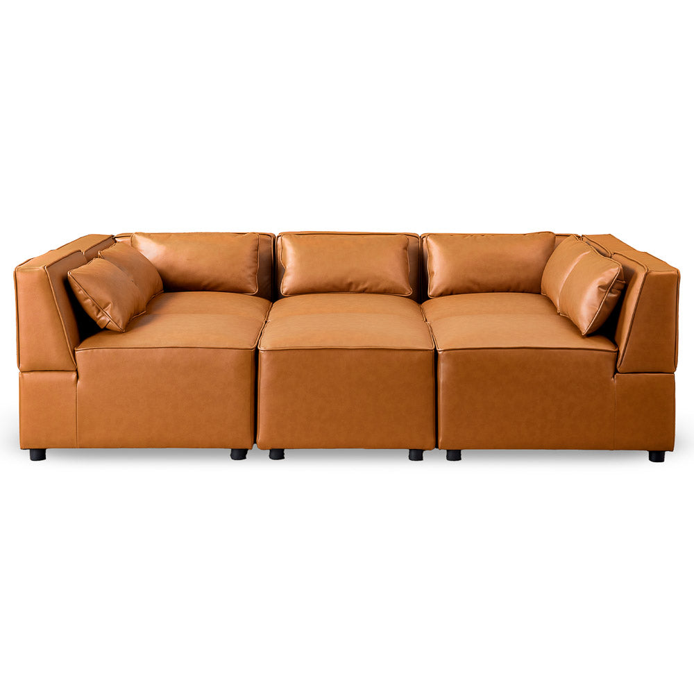 Floyd Cognac Vegan Leather Modular Sofa