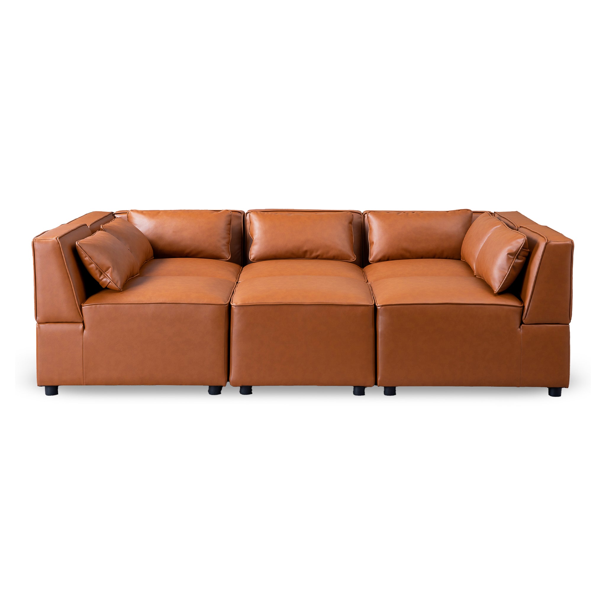 Floyd Cognac Vegan Leather Modular Sofa