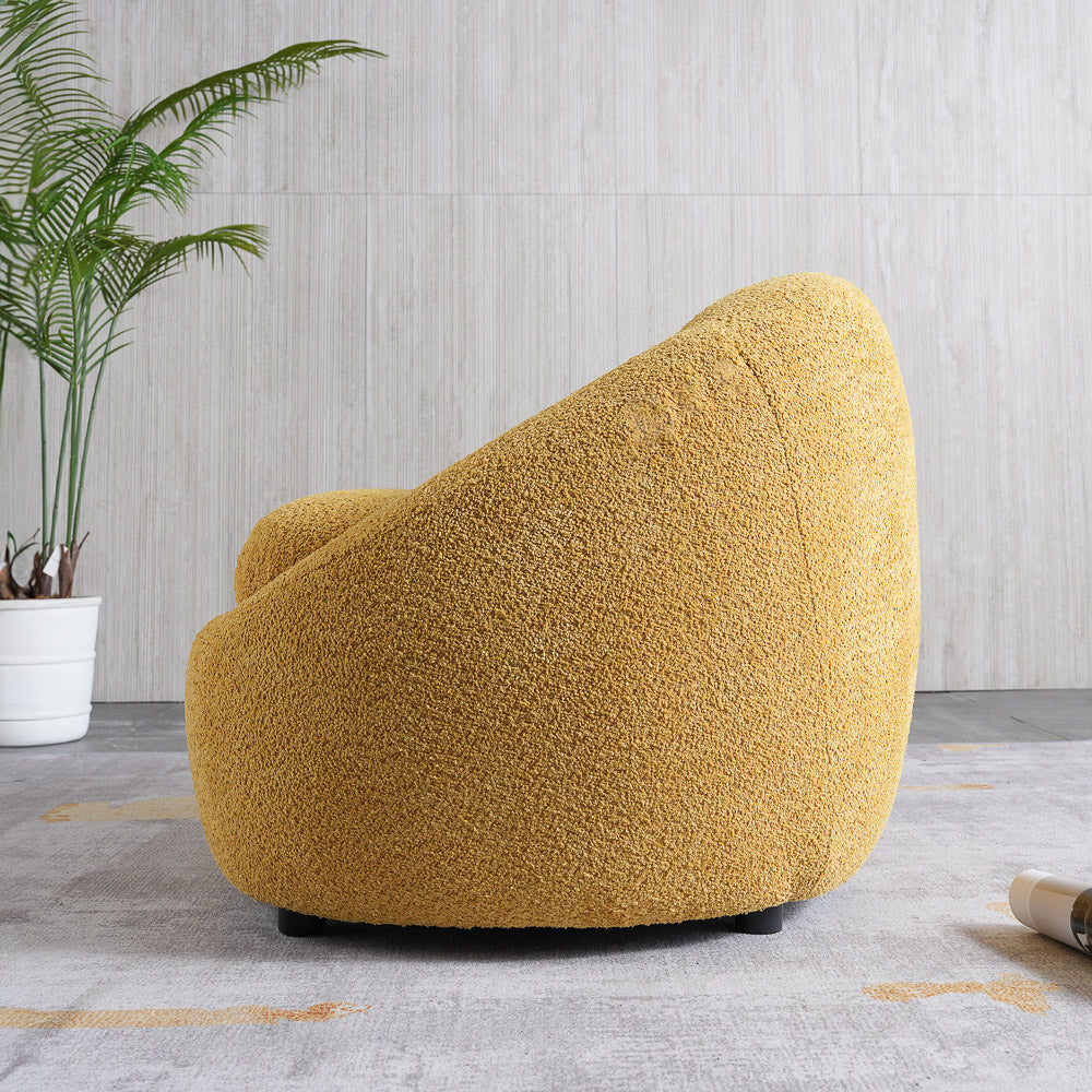 Frisco Yellow Boucle Lounge Chair