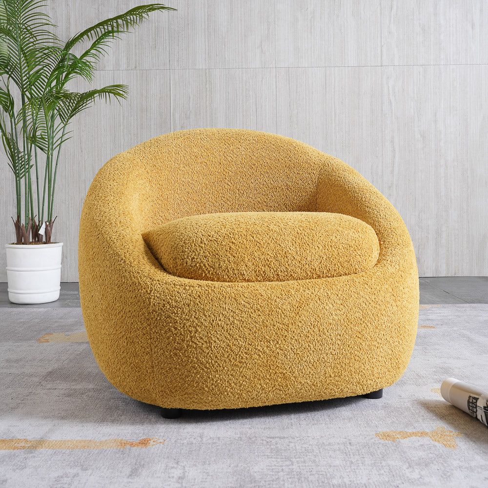 Frisco Yellow Boucle Lounge Chair