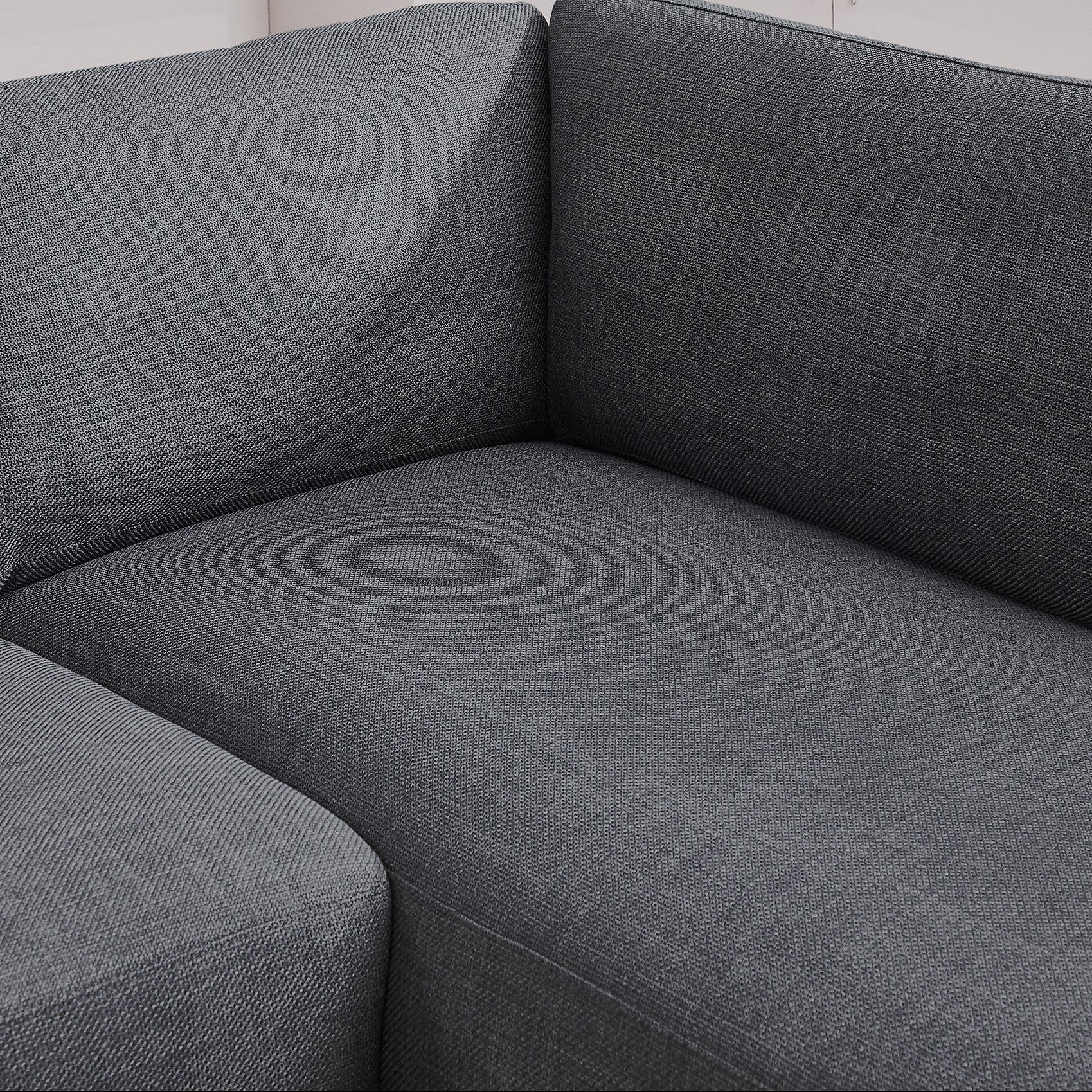 Glendale Grey Linen L-Shaped Right Sectional Sofa - MidinMod