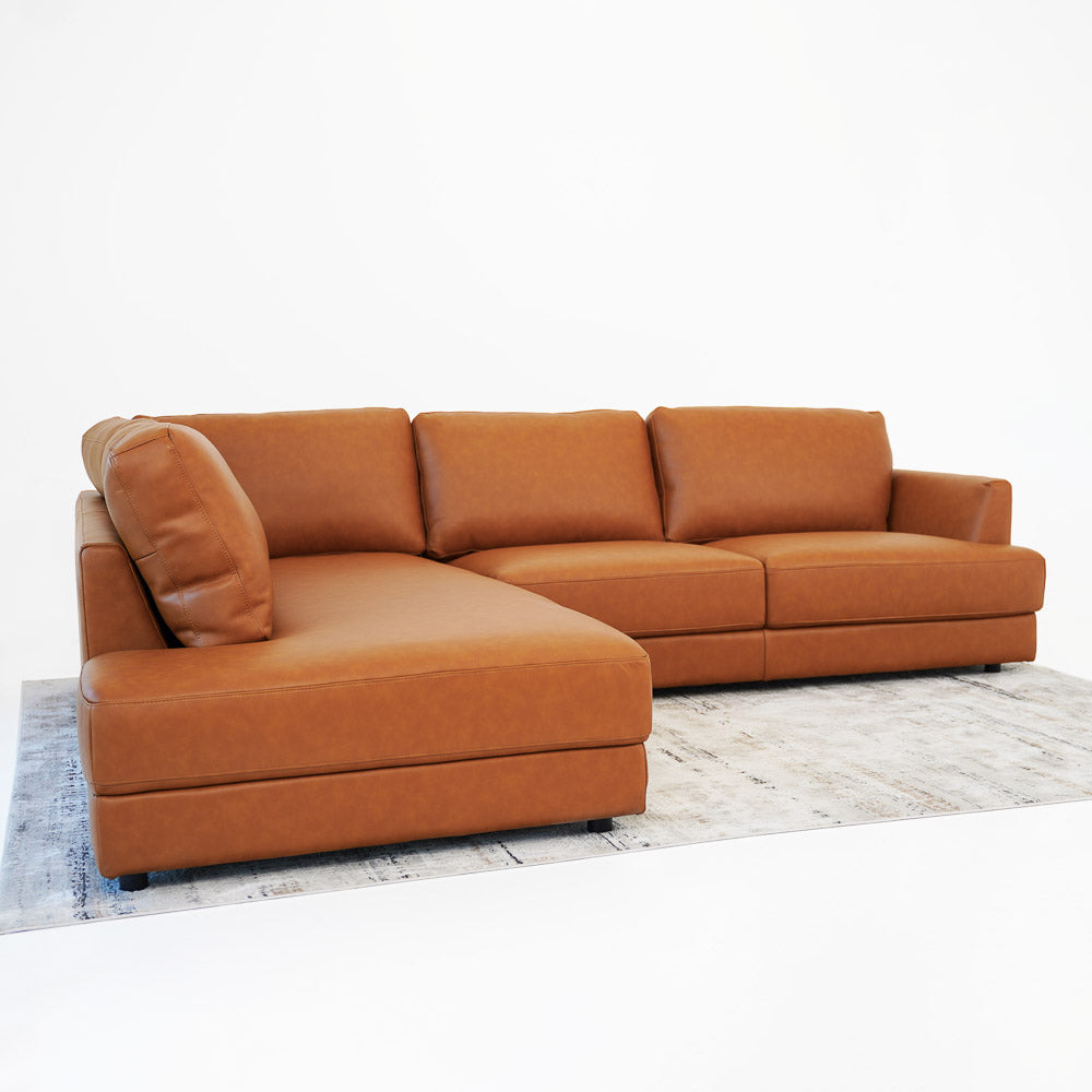 Glendale Leather Sectional Sofa - Mid In Mod