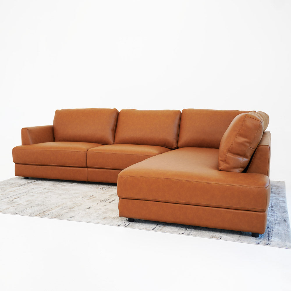 Glendale Leather Sectional Sofa - Mid In Mod