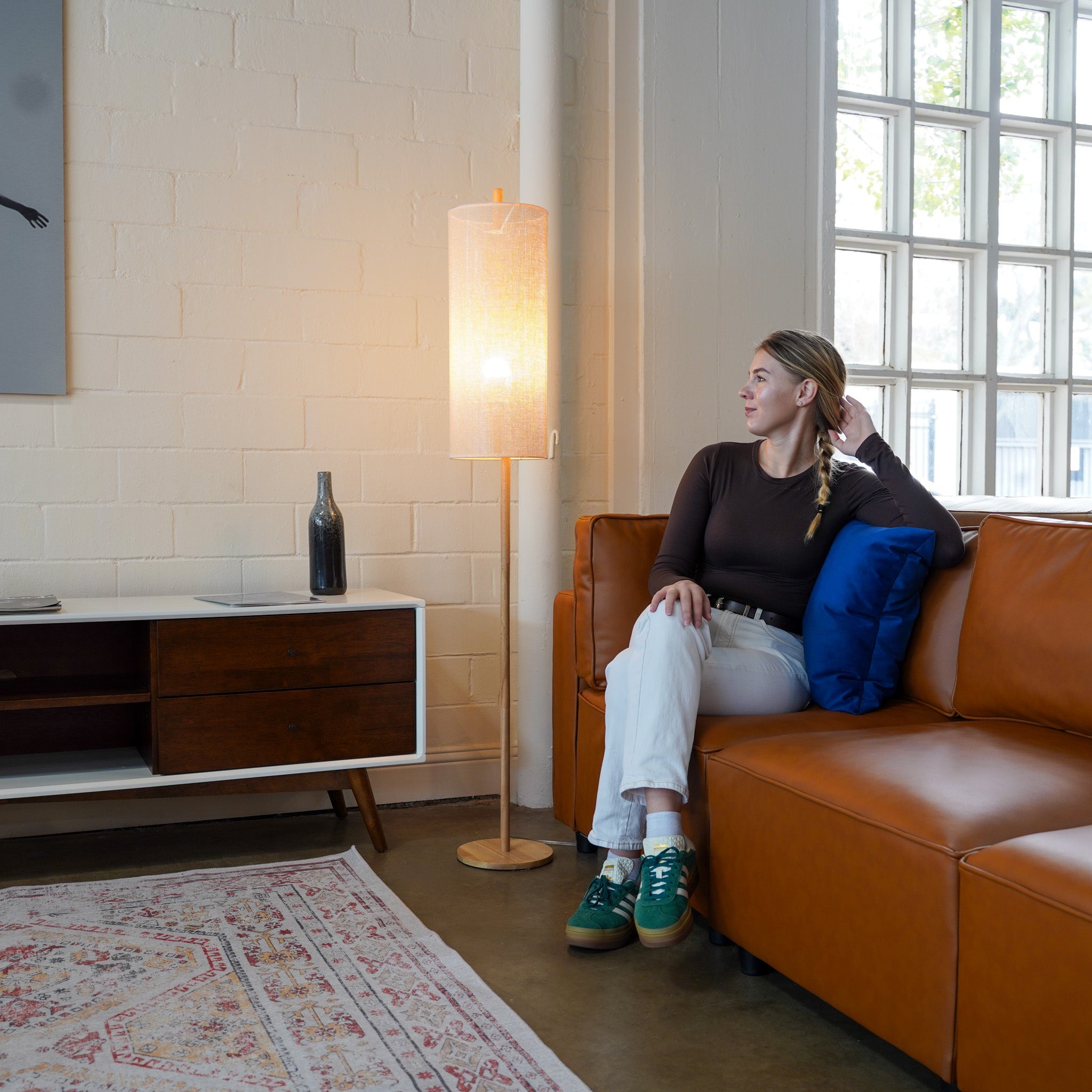 Glimmer Floor Lamp - Oak + Natural