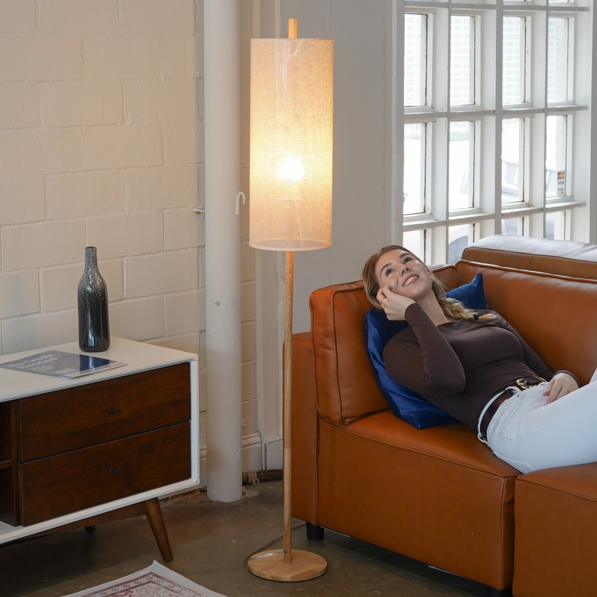 Glimmer Floor Lamp - Oak + Natural