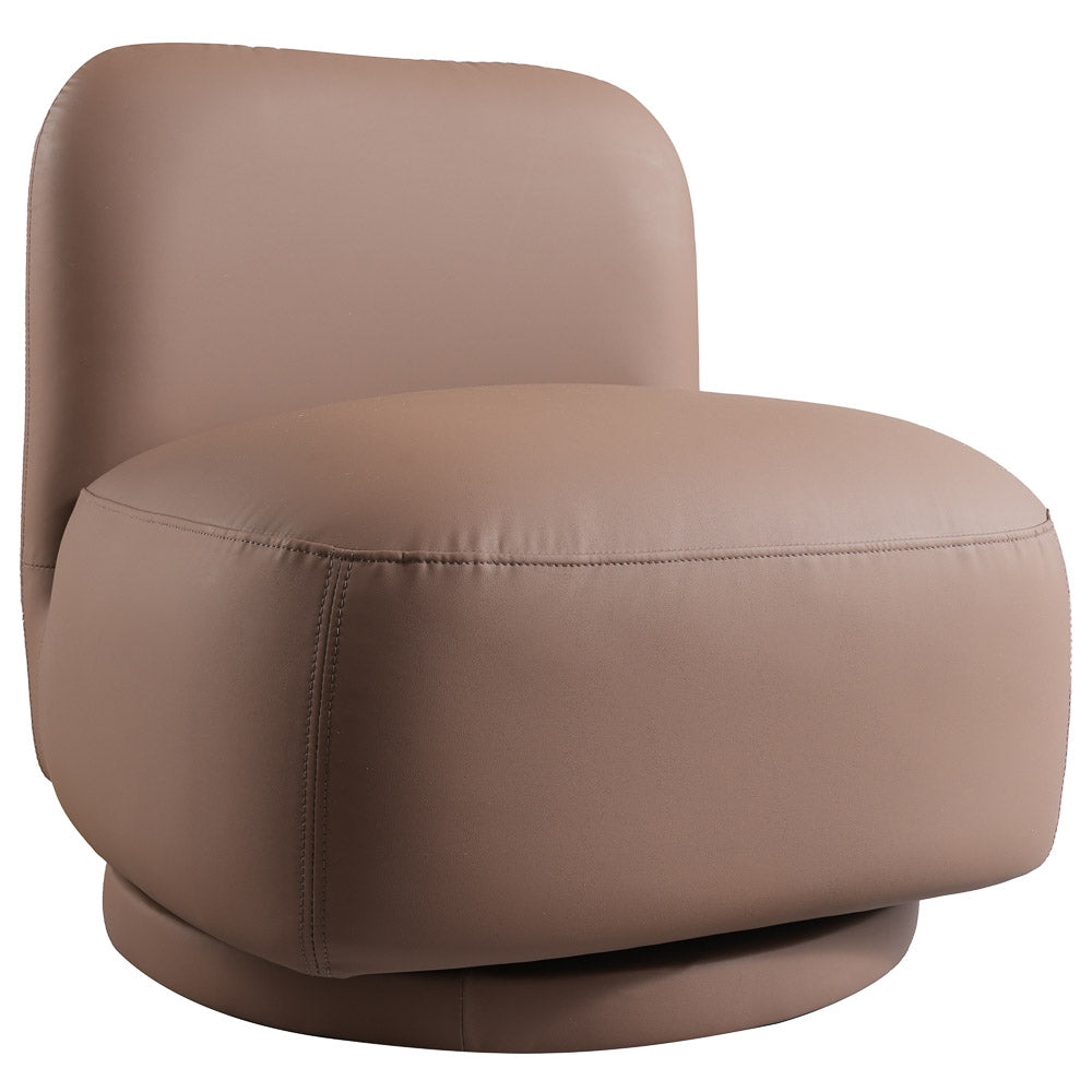 Groveton Brown PU Leather Swivel Chair