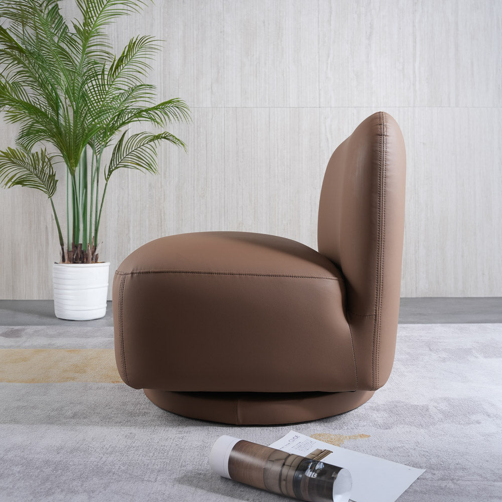 Groveton Brown PU Leather Swivel Chair