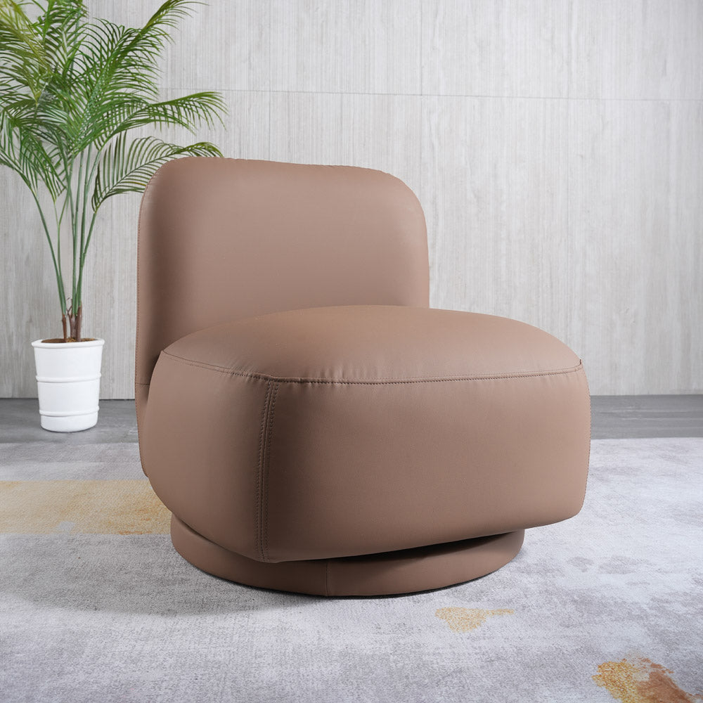 Groveton Brown PU Leather Swivel Chair