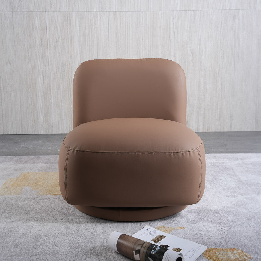 Groveton Brown PU Leather Swivel Chair