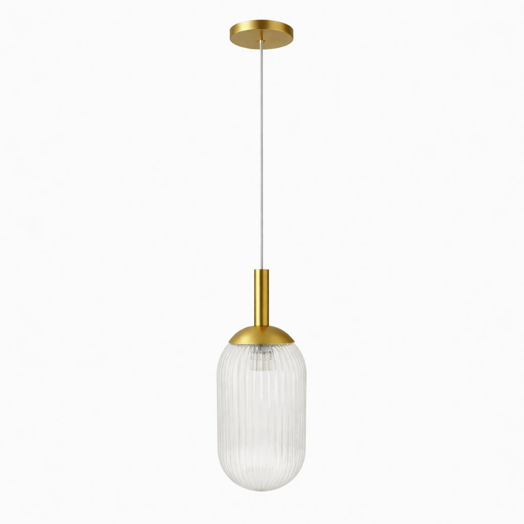 Halo Pendant Lamp | Gold-Painted Metal & Clear Glass | MidinMod