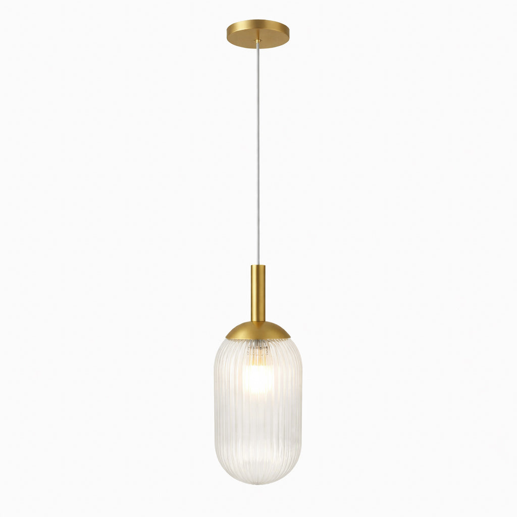 Halo Pendant Lamp | Gold-Painted Metal & Clear Glass | MidinMod
