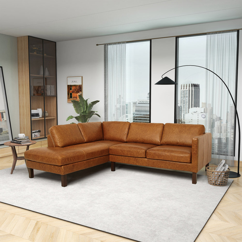 Hawthorne Sectional Left Leather Sofa - Mid In Mod