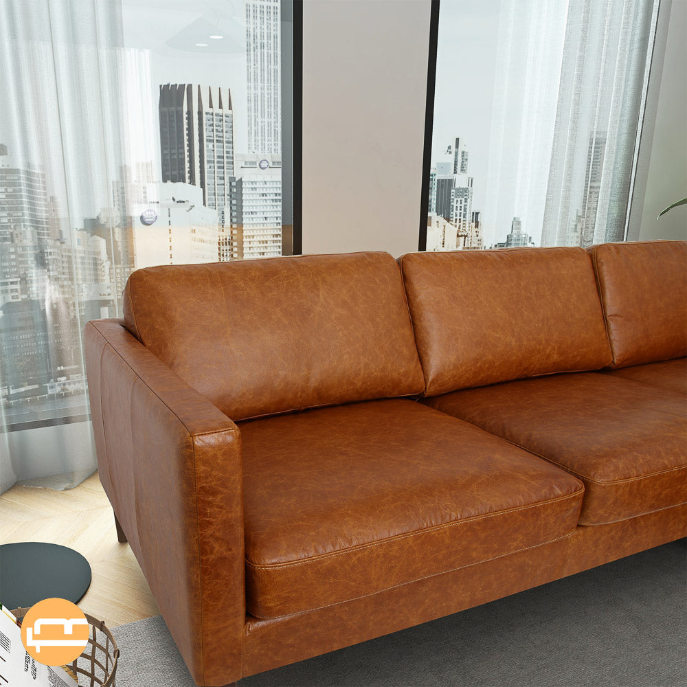 Hawthorne Sectional Right Leather Sofa - Waxy Cognac