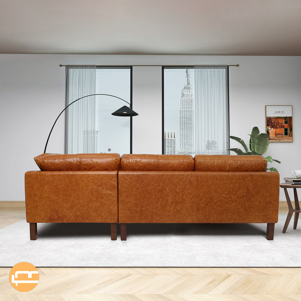 Hawthorne Sectional Right Leather Sofa - Waxy Cognac