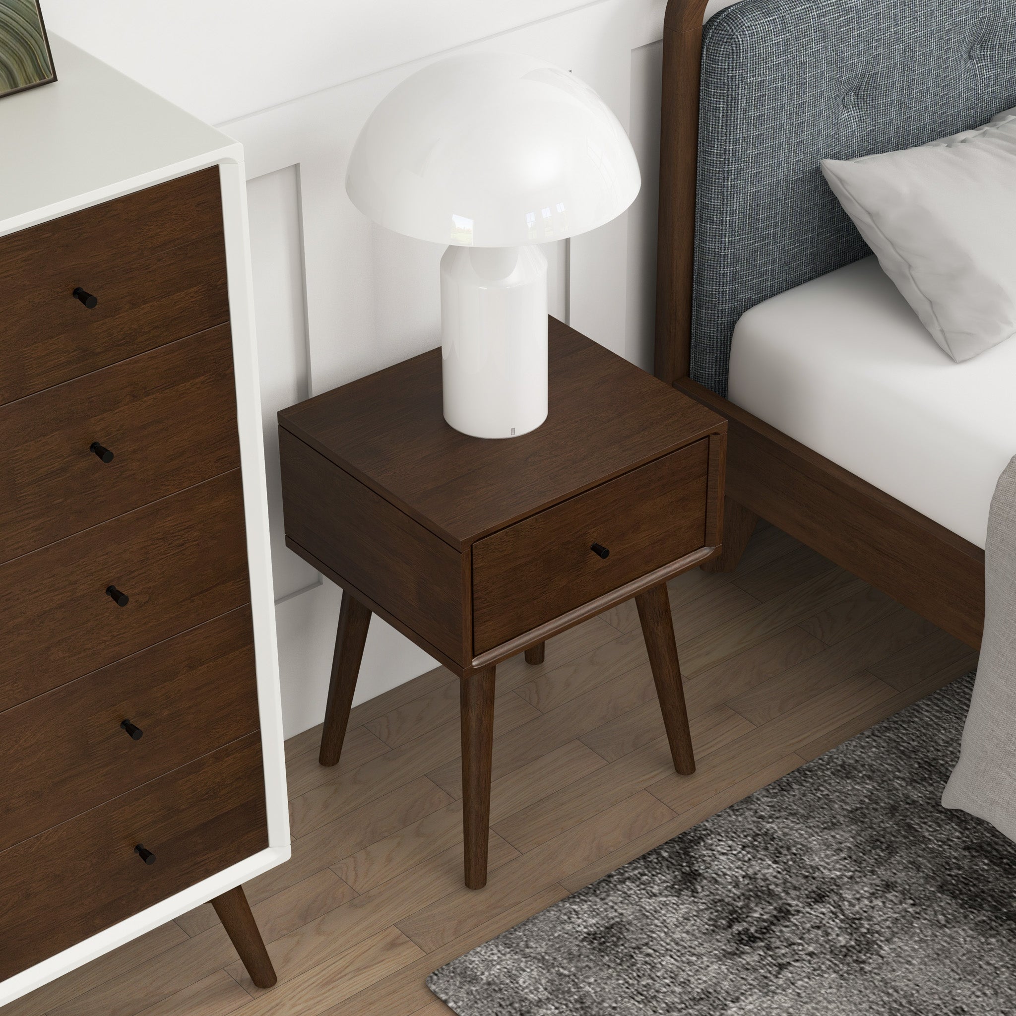 Hayes Mid-Century Modern Walnut Nightstand - MidinMod