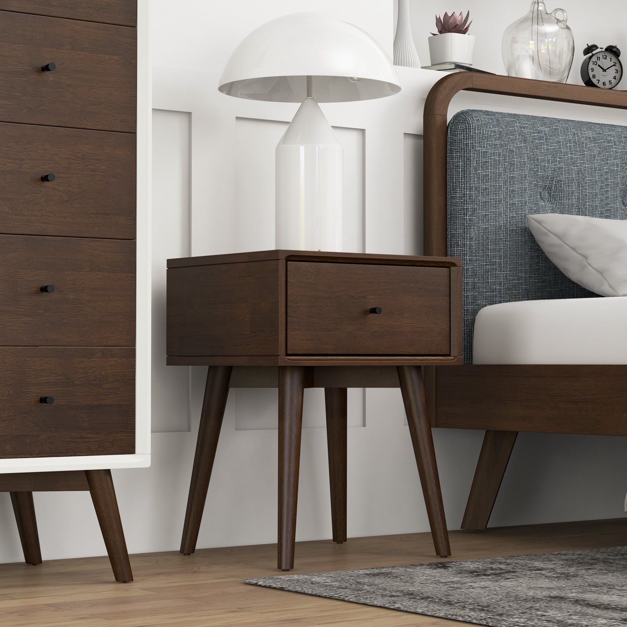 Hayes Mid-Century Modern Walnut Nightstand - MidinMod