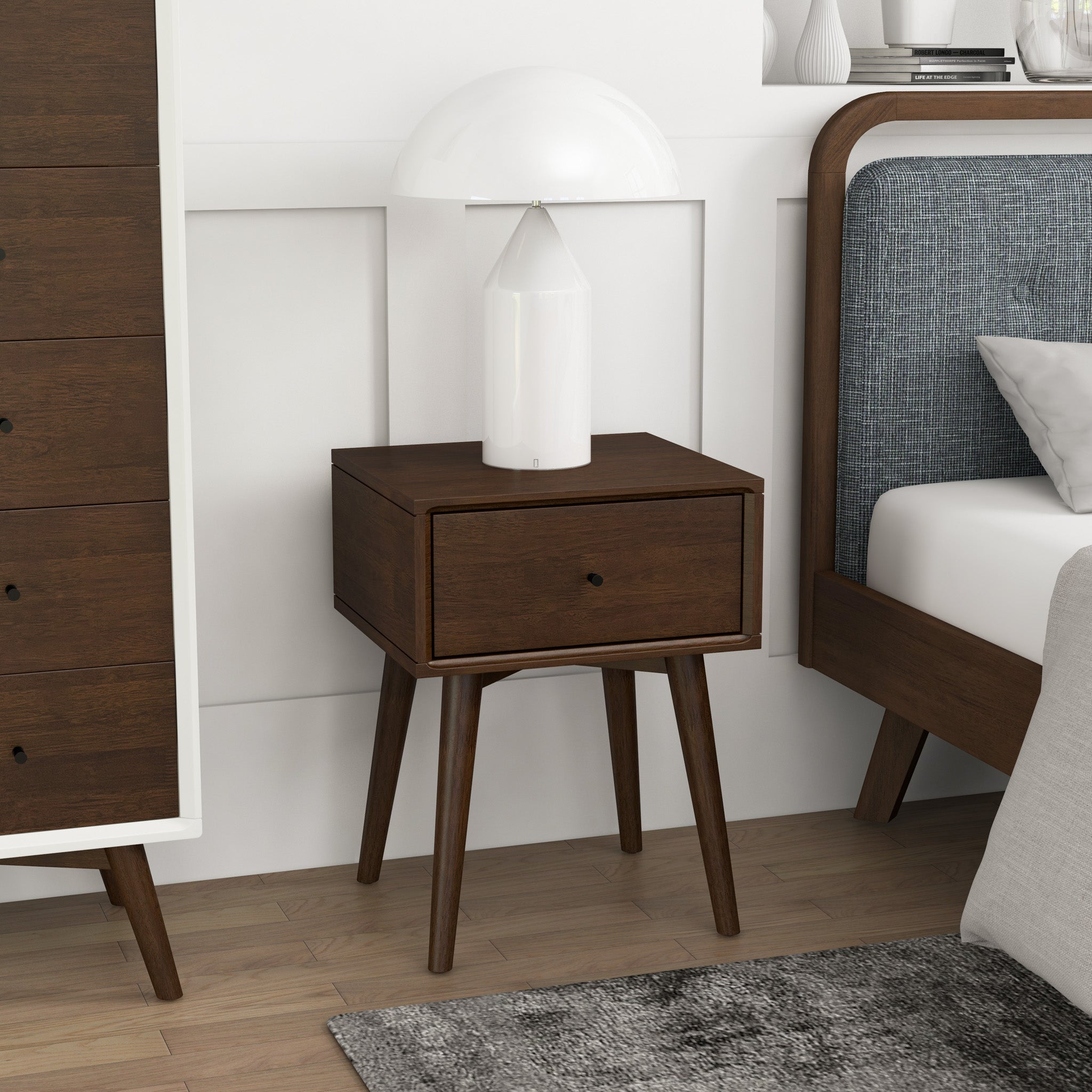 Hayes Mid-Century Modern Walnut Nightstand - MidinMod