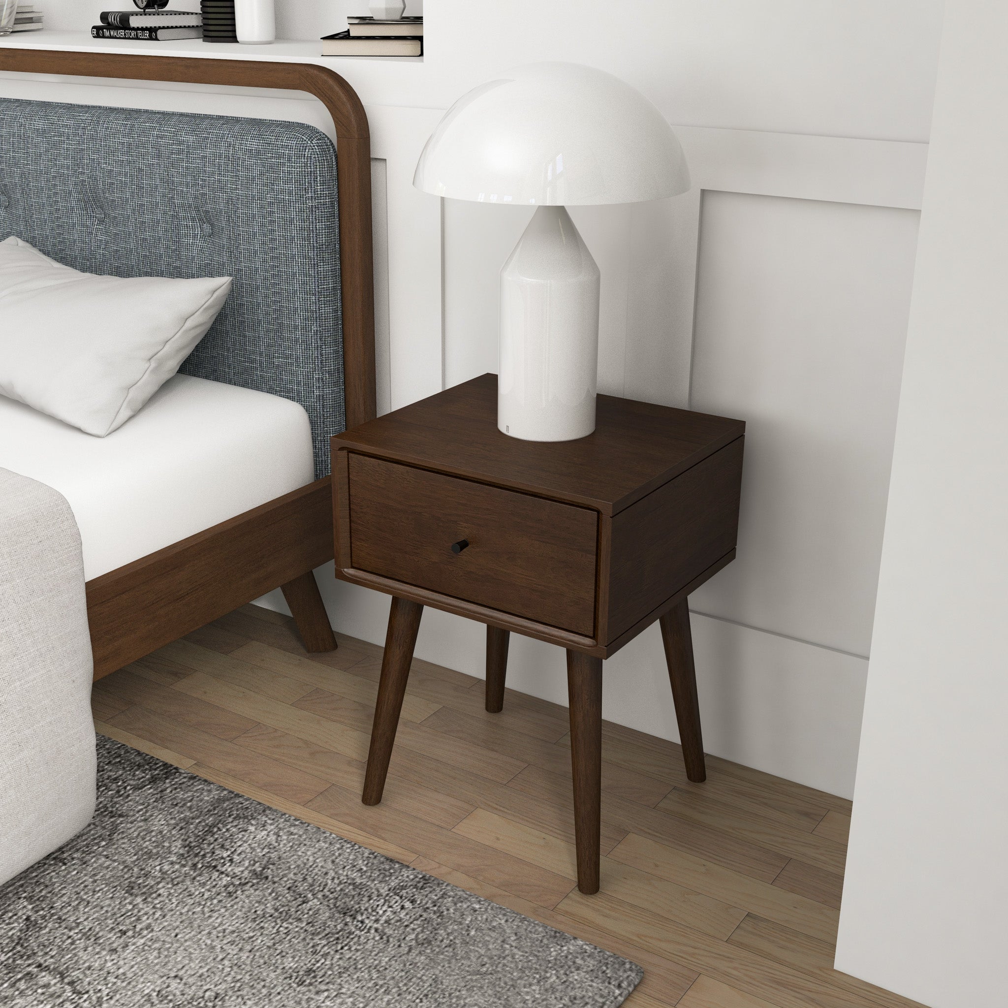 Hayes Mid-Century Modern Walnut Nightstand - MidinMod