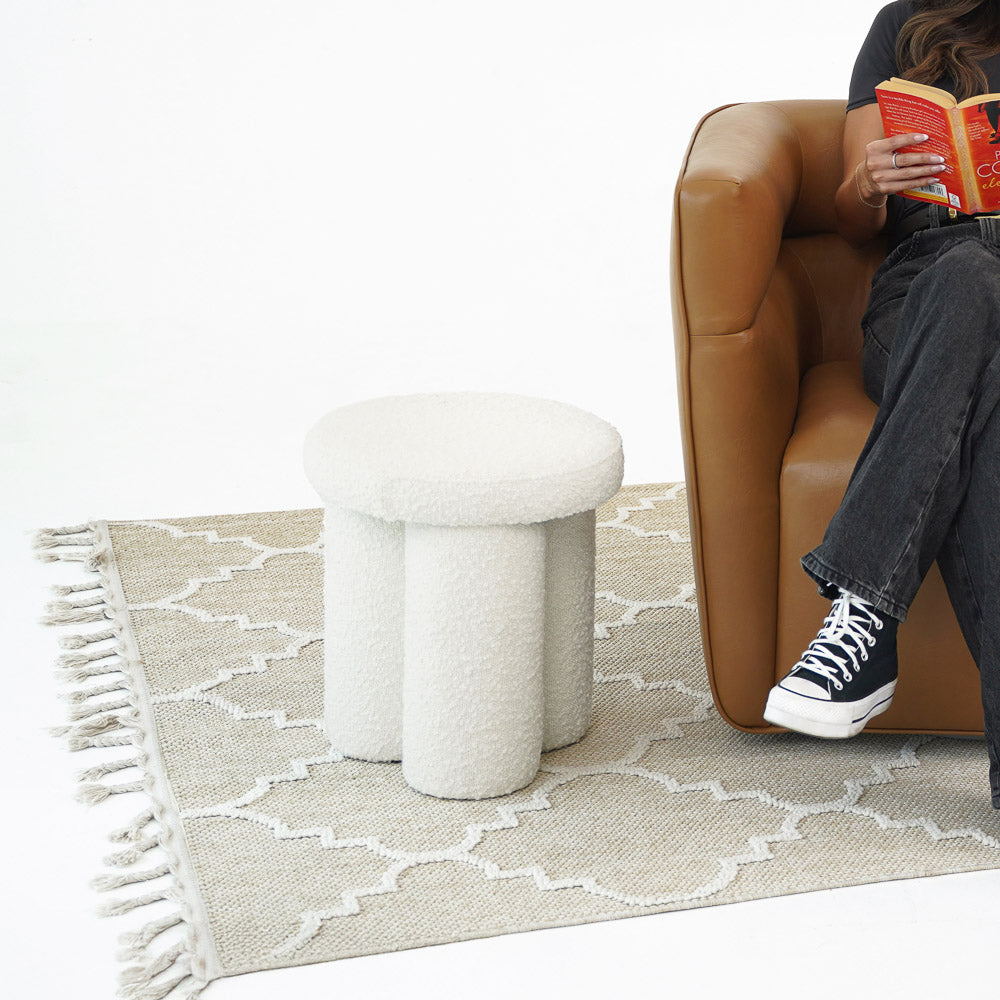 Hico Stool - Ivory Boucle - MidinMod